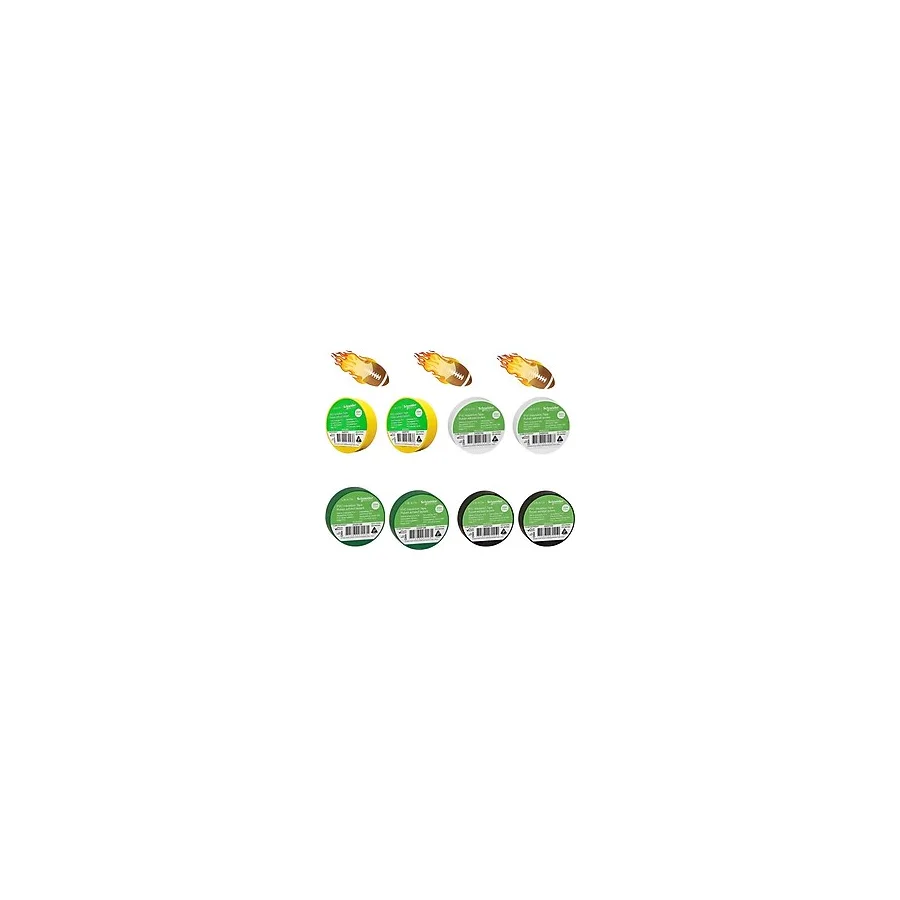 Kondel Aydınlatma Schneider Electric Pvc Izole Bant 20M x 19MM 8 Adet Çok Renkli Elektrik Bandı Set