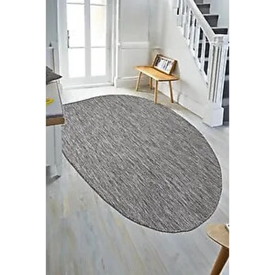 Konfor Halı Konfor Halı Tema 9035 Gri Sisal Hasır İç Dış Mekan Kilim Dekoratif Bahçe Balkon Salon Halısı