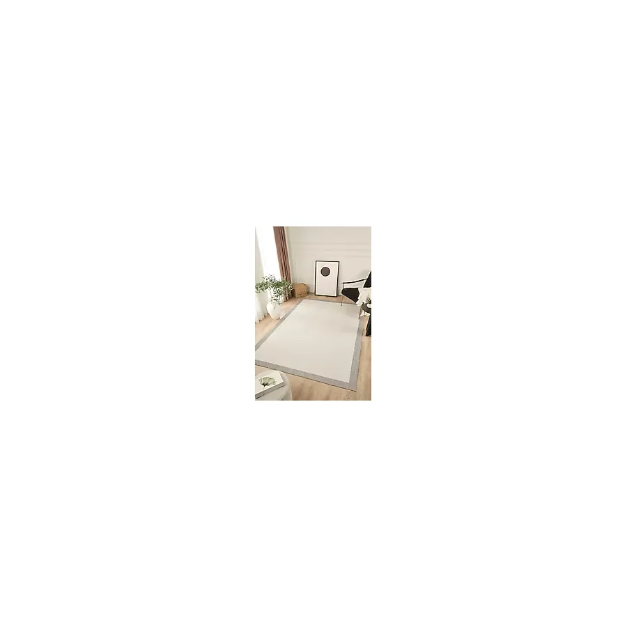 Konfor Halı Sisalux 3086 Beyaz Gri Sisal Dokuma Jüt Kilim Hav Toz Vermez Halı Salon Mutfak Oturma Odası Halısı