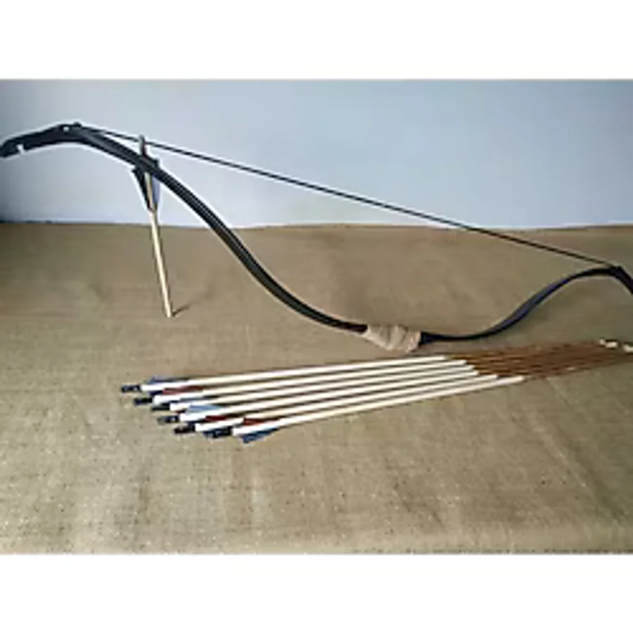 Konuralp Geleneksel Okçuluk Seti 6 Ok ile 10-20 lbs Başlangıç Yayı 120 cm Uzunluk