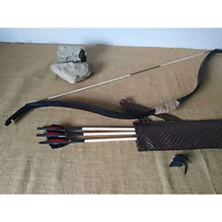 KONURALP OKÇULUK Geleneksel Okçuluk Başlangıç Seti (Basit Tirkeş +3 Ok +zihgir)