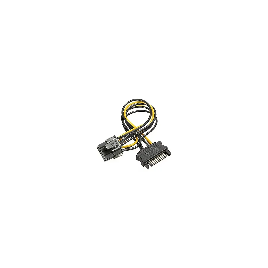 Koodmax Sata To 6+2 Pin 8 Pin Ekran Kartı Power Çevirici Kablo - 6 Pin 8 Pin Güç Kablosu - 20CM - Siyah