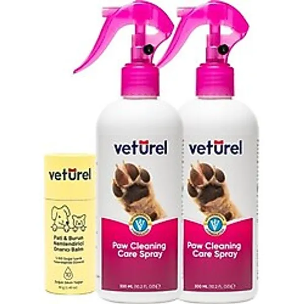 Köpek ve Kedi Pati Bakım Seti, Pati Koku Giderici Sprey 300 ml x 2 + Nemlendirici Balm 40 G