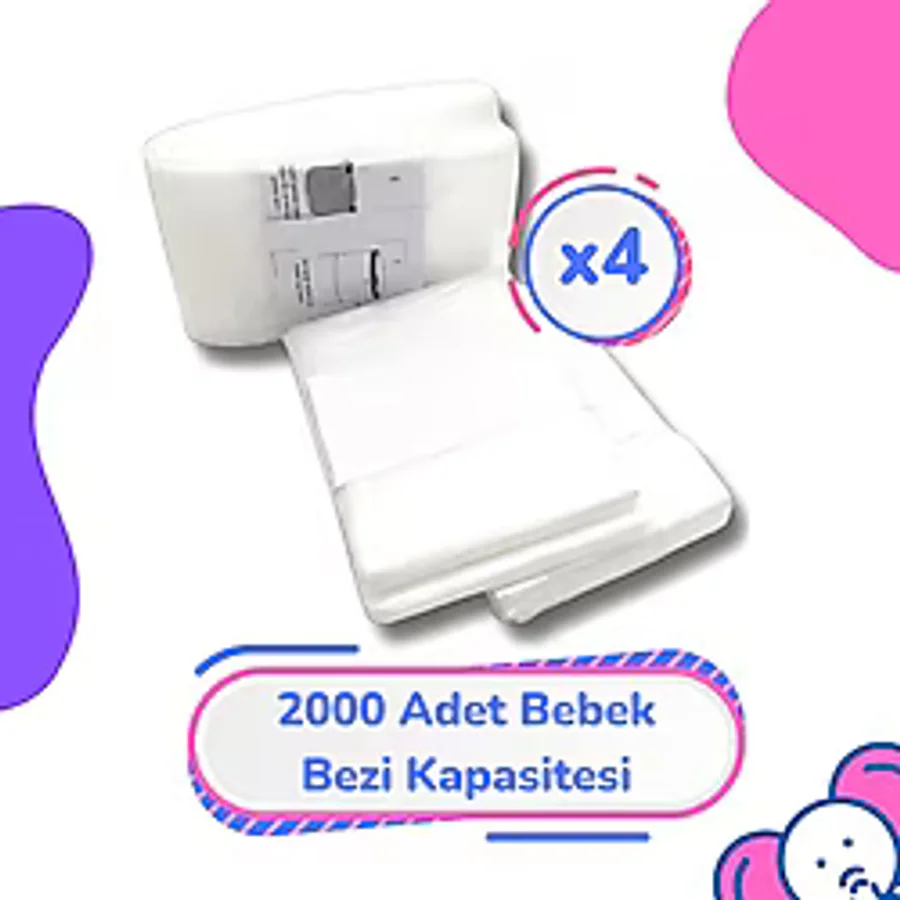 Korbell 16L Uyumlu Yerli Çöp Poşeti 2000 Bez Kapasiteli 4'lü - 15 x 30 cm