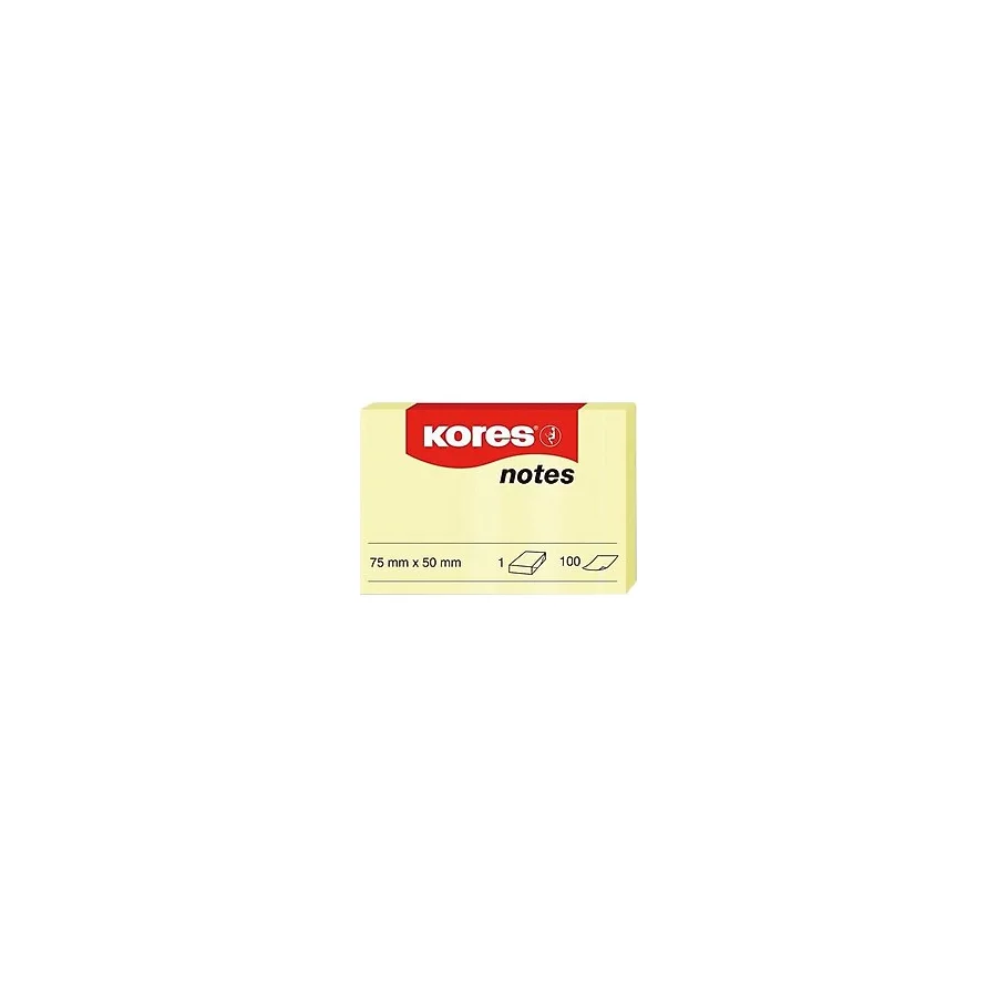 Kores Sarı Not Kağıdı 75x50mm (12'li Ekonomik Paket)