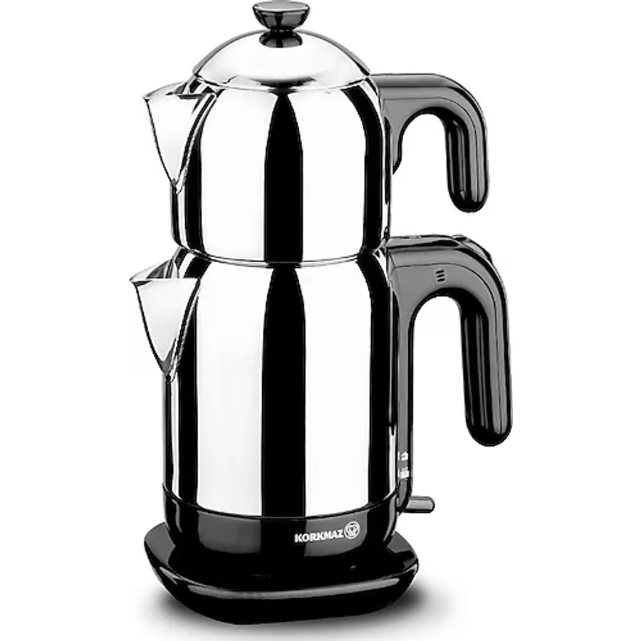 Korkmaz A369 Demtez Inox Siyah 1600 W Çelik Çay Makinesi