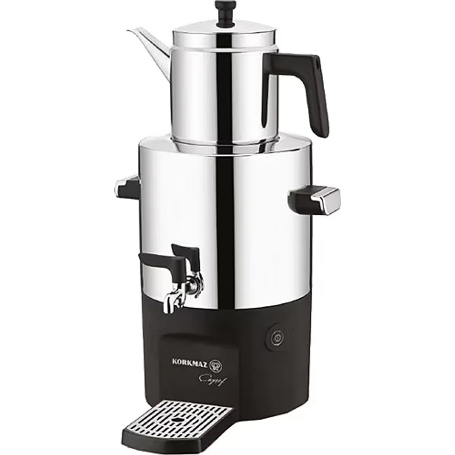 Korkmaz A841-01 Çayşef Inox Parlak 2000 W Çelik Semaver