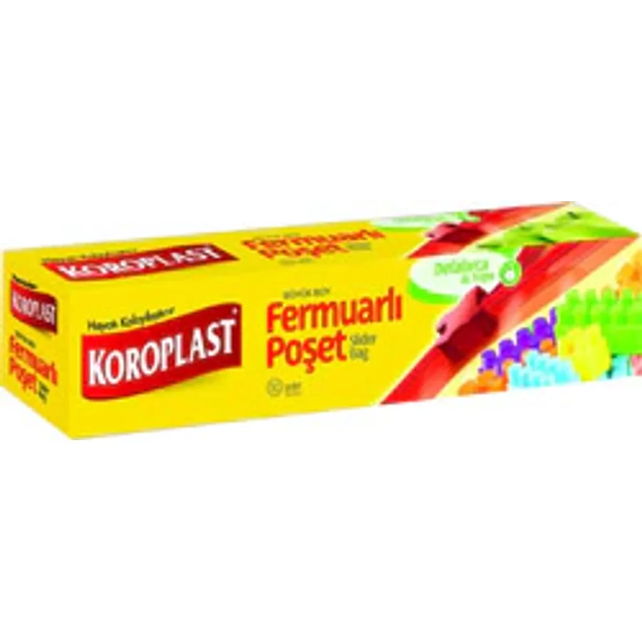 Koroplast Büyük Boy Fermuarlı Buzdolabı Poşeti 10'lu