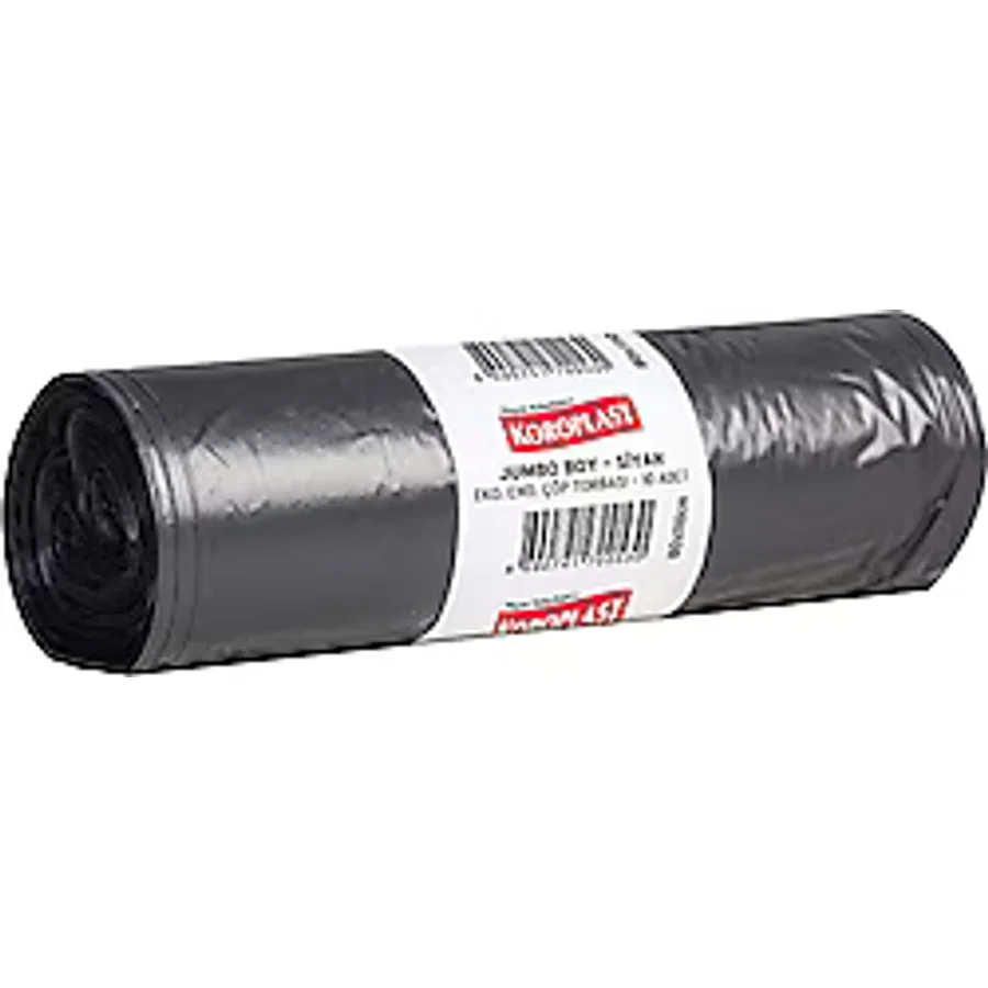 Koroplast Eko Endüstriyel Jumbo Boy Siyah Çöp Poşeti 10'lu