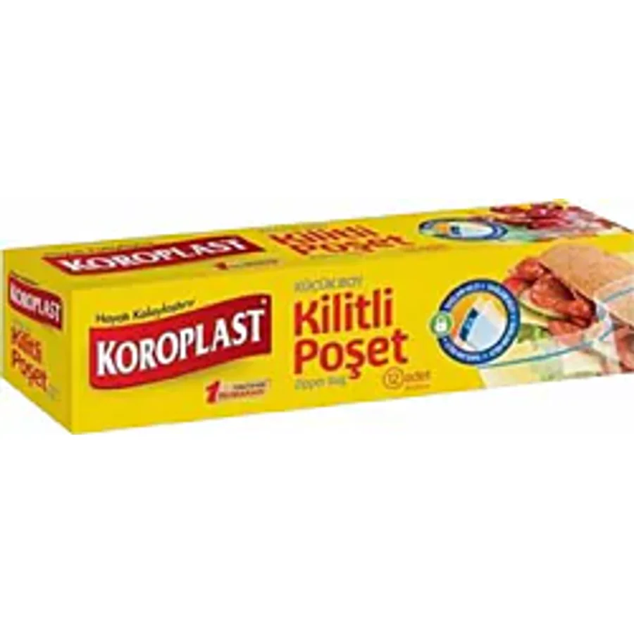 Koroplast Küçük Boy Kilitli Buzdolabı Poşeti 12'li