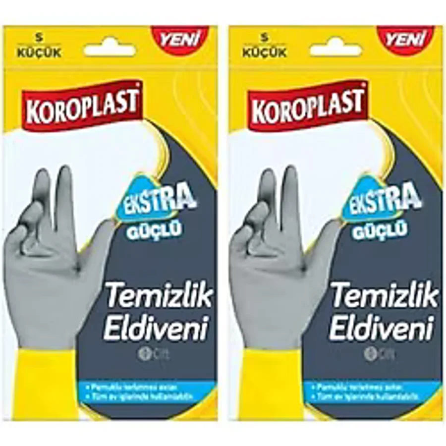 Koroplast Yeni Ekstra Güçlü S Küçük Temizlik Eldiveni Pamuklu Terletmez Astar 2 Adet