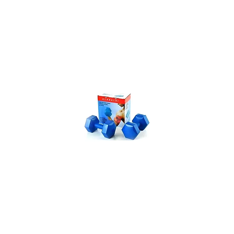 Köşeli Dambıl Ağırlık Seti Fitness Vücut Geliştirme Aleti 6 Kilogram Dumbel Set (3 3kg) - 2 x 2,17 kg - Mavi
