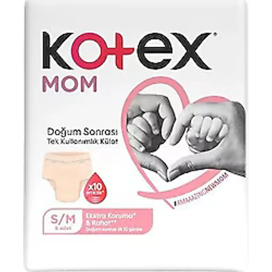 Kotex Mom Küçük/Orta S/M 8'li 6 Adet Lohusa Külodu