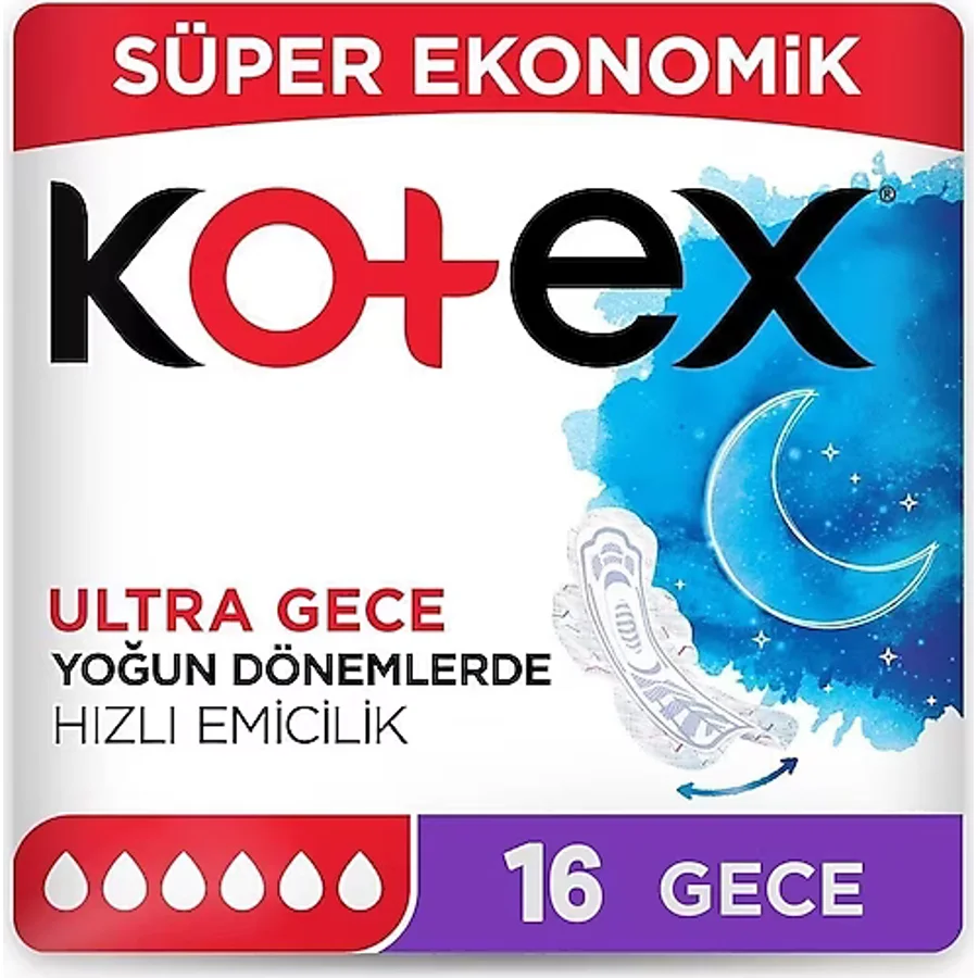 Kotex Ultra Gece Hijyenik Ped 16'lı
