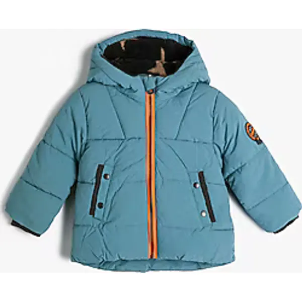 Koton 4WMB00004TW Mavi Kapüşonlu Erkek Bebek Mont