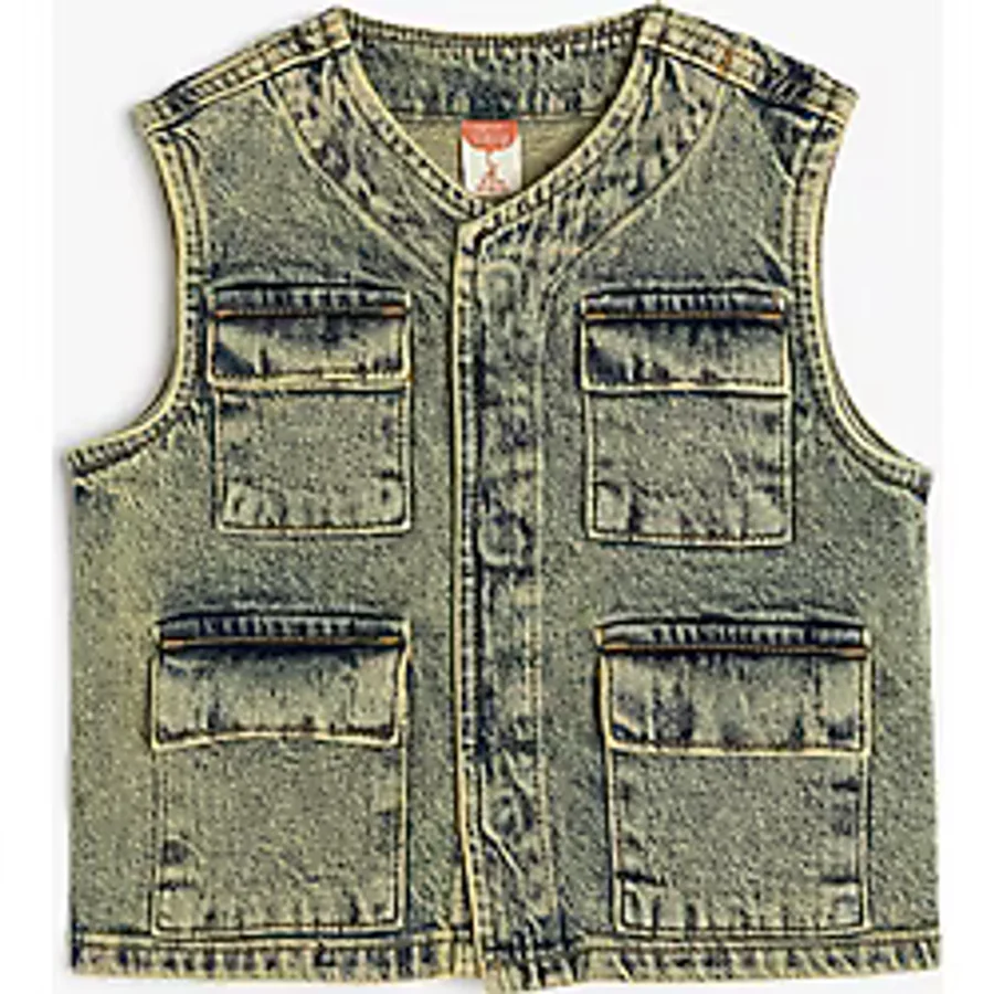 Koton Biker Kot Yelek Kolsuz Kapaklı Cepli - Lacivert - 3 - 4 Yaş