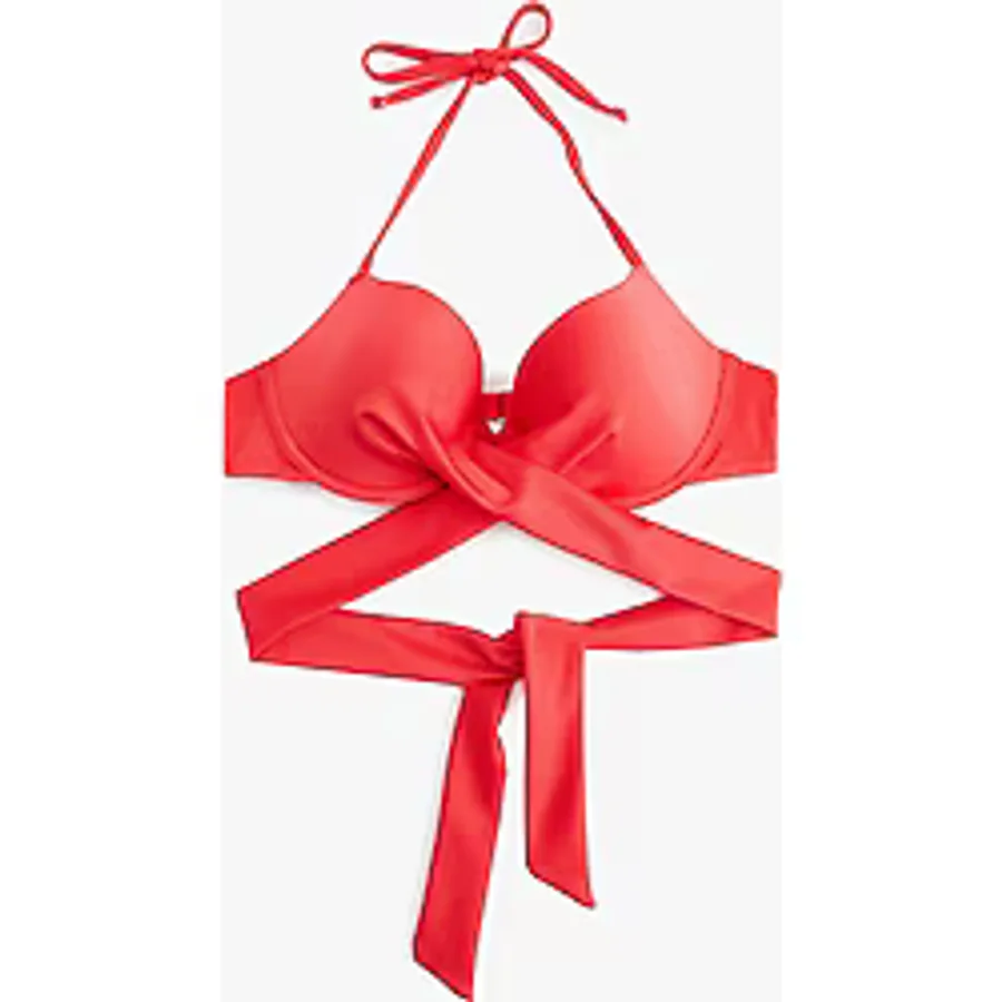 Koton Boyundan Bağlamalı Çapraz Kuşak Aksesuar Detaylı Push-Up Bikini Üstü