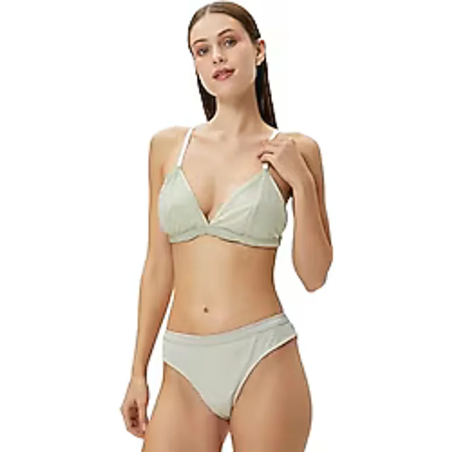 KOTON Kadın Normal Bel Kumaş Detaylı Brief Külot, Gri (035), XS