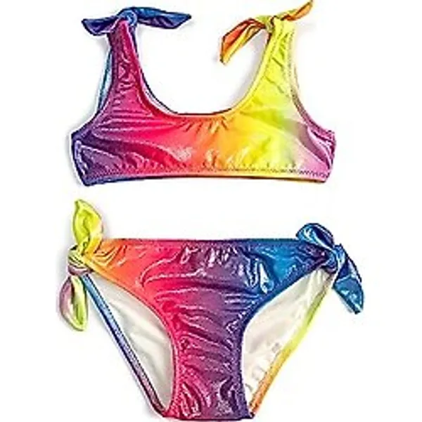Koton Kız Çocuk Bikini Takımı Parlak Çok Renkli 2 Parça, Pembe Desenli, 3-4 Yaş