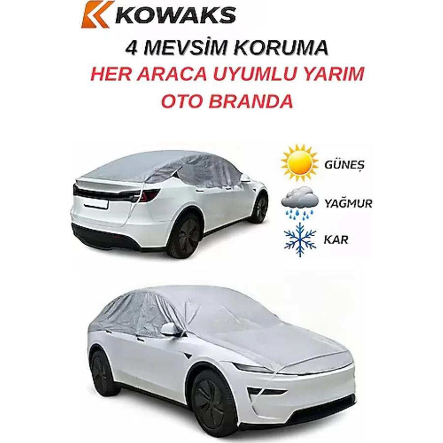KOWAKS Araç Oto Araba Branda Ön Ve Tavan Yarım Branda Güneş Buz Kar Önleyici Örtü Güneşlik