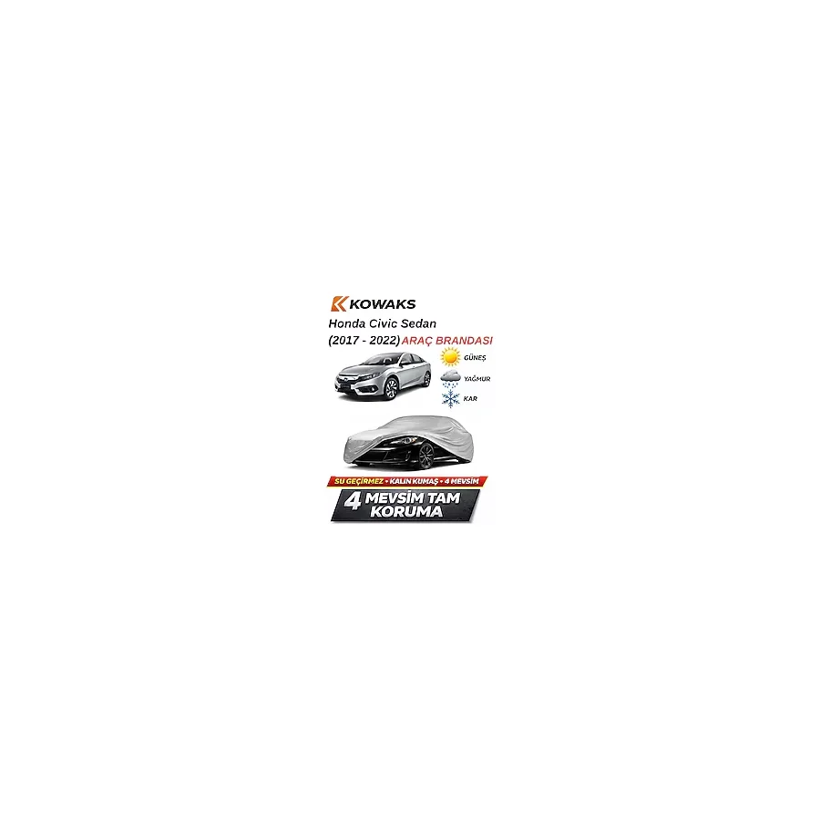 KOWAKS Honda Civic Sedan (2017 - 2022) Oto Branda, Araba Brandası