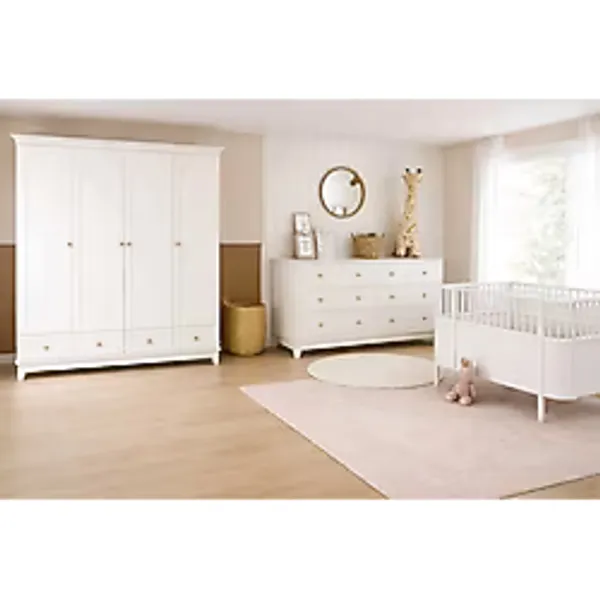 Koza %100 Mdf Oslo Mega Bebek Odası Takımı ( 4 Kapılı Dolap & 8 Çekmeceli Şifonyer & Büyüyen Karyola )