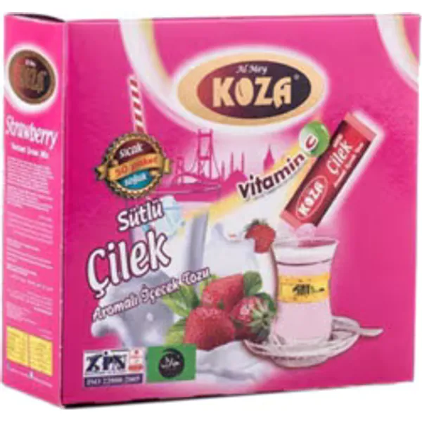Koza Tek İçimlik Sütlü Çilek Aromalı Toz İçecek 50'li