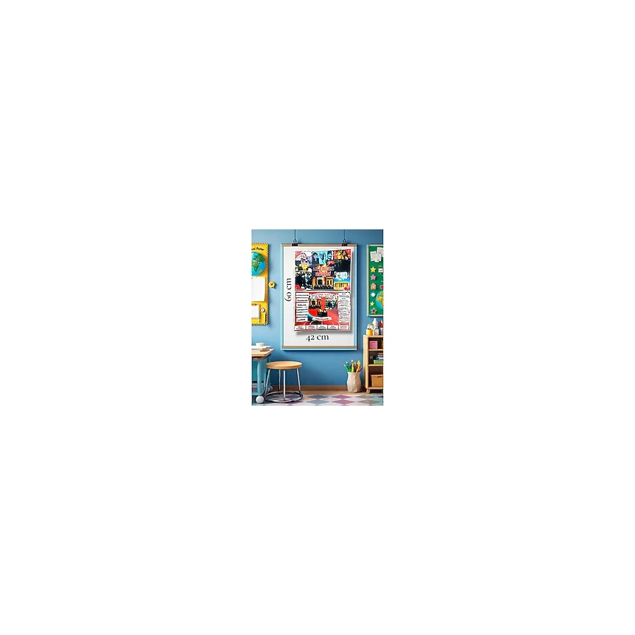 Kozalak Tasarım Atatürk Köşesi Ilke ve Inkılapları Afişi Okullar İçin Pvc Kaplı Büyük Boy (A3) 2 Parça Afiş 60x42 cm