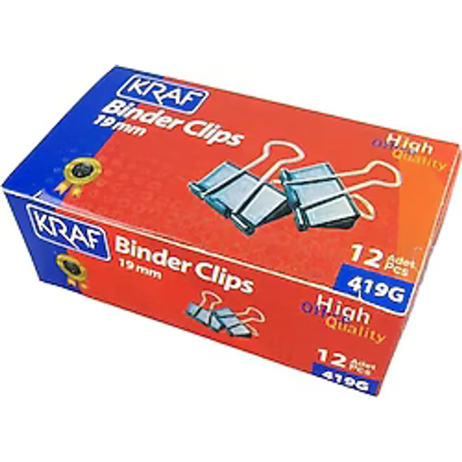 Kraf 419G 19 mm 12'li Kutu Kağıt Kıskacı