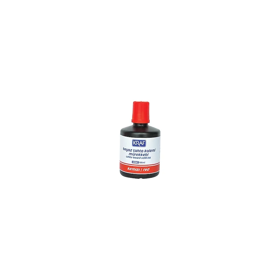 Kraf 450 g 100 ml Beyaz Tahta Kalem Mürekkebi Kırmızı