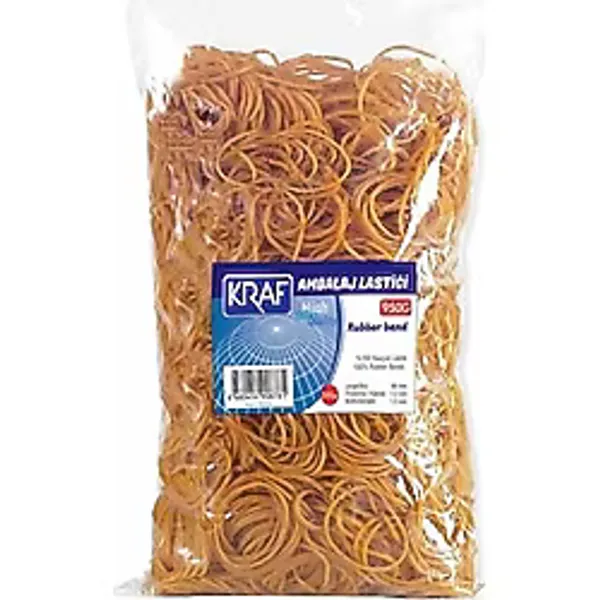 Kraf Ambalaj Lastiği %100 Kauçuk 950 Gr Sarı Renkli 500 Gr Paket İçeriği