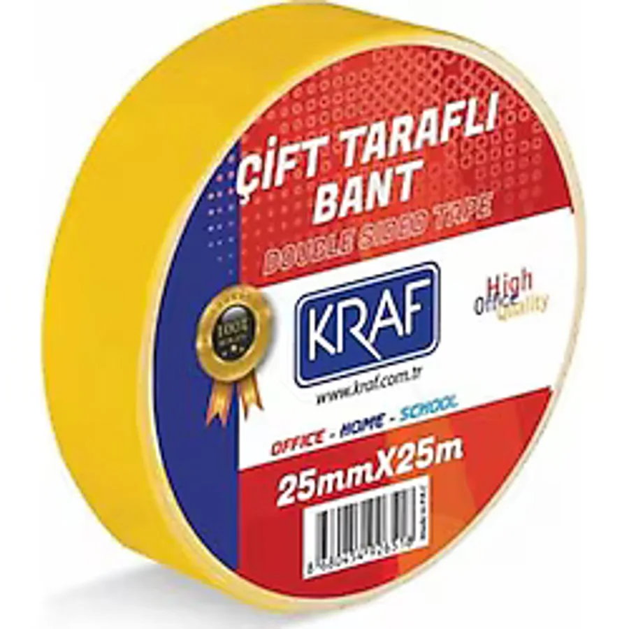 KRAF ÇİFT TARAFLI BANT 25MM X 25 METRE