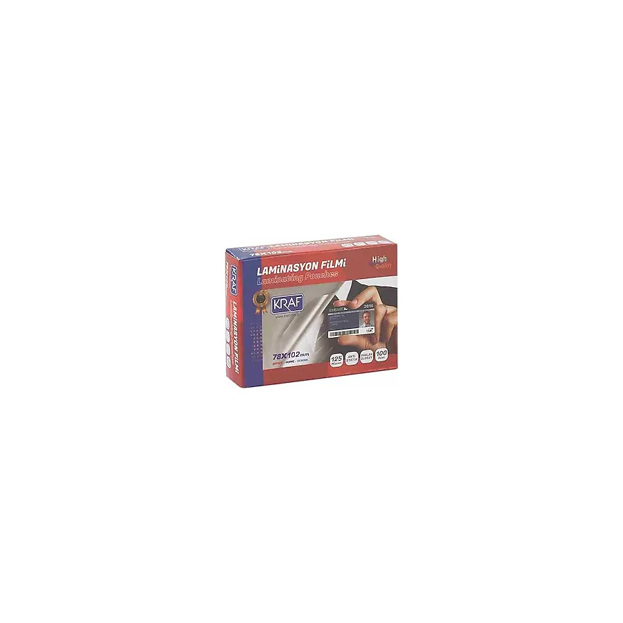 Kraf Parlak Laminasyon Filmi Kağıdı 78X102 MM 125 Micron 100 Adet