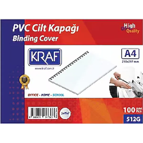 Kraf Pvc Cilt Kapağı A4 Şeffaf 100'lü