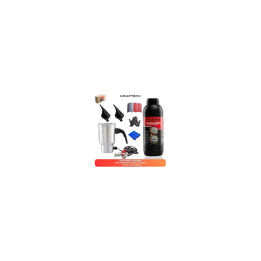 Kraftech Buharlı Far Temizleme Far Parlatma Seti 12 Volt