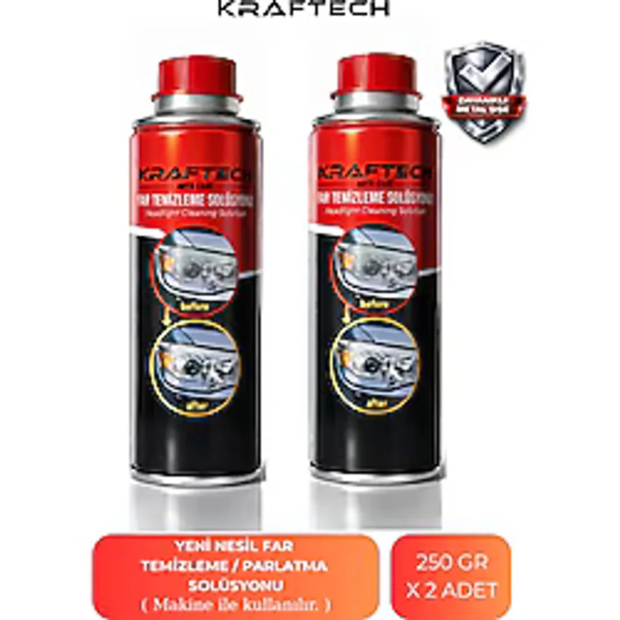 Kraftech Yeni Nesil Premium I Buharlı Far Temizleme Sıvısı Ve Parlatma Solüsyonu I Kloroform Uyumlu 2 X 250gr
