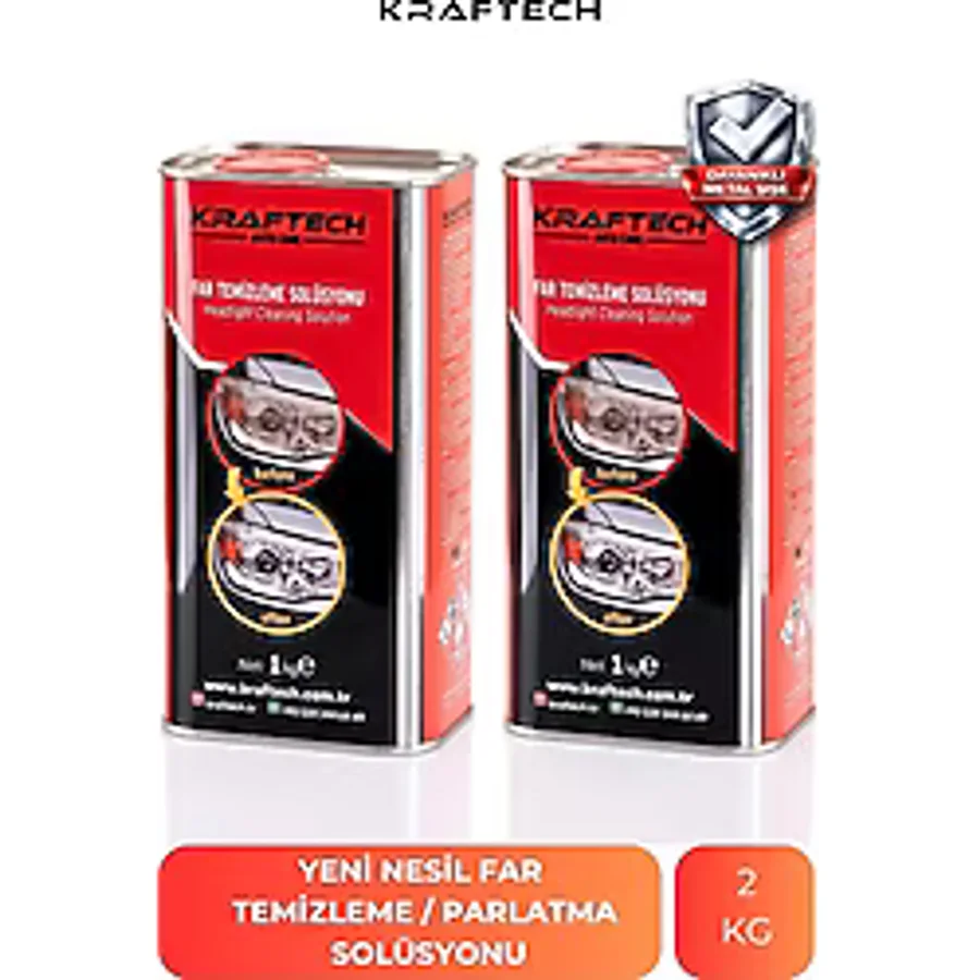 Kraftech Yeni Nesil Premium I Buharlı Far Temizleme Sıvısı Ve Parlatma Solüsyonu I Kloroform Uyumlu 2 X 1 Kg