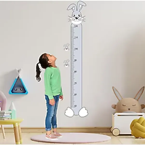 Krea Decor Tavşan Şeklinde Boy Ölçüm Cetveli - Bebek Odası İçin