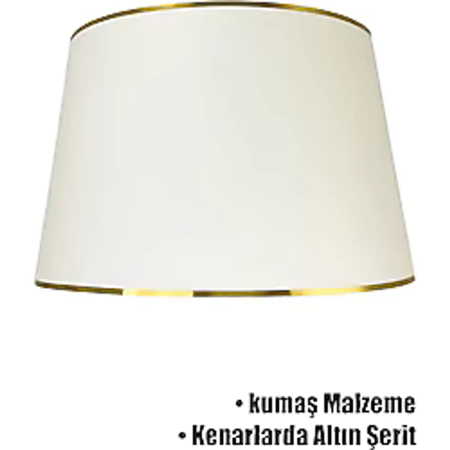 Krem Gold Şeritli Lambader Şapkası Krem