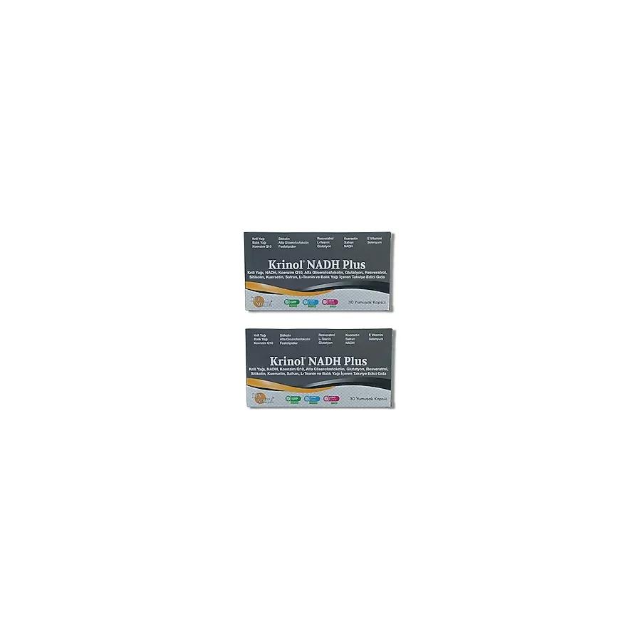 Krinol Nadh Plus - Krill Yağı - Nadh - Koenzim - Q10 - Glutatyon - Resveratrol - Safran x 2 Kutu