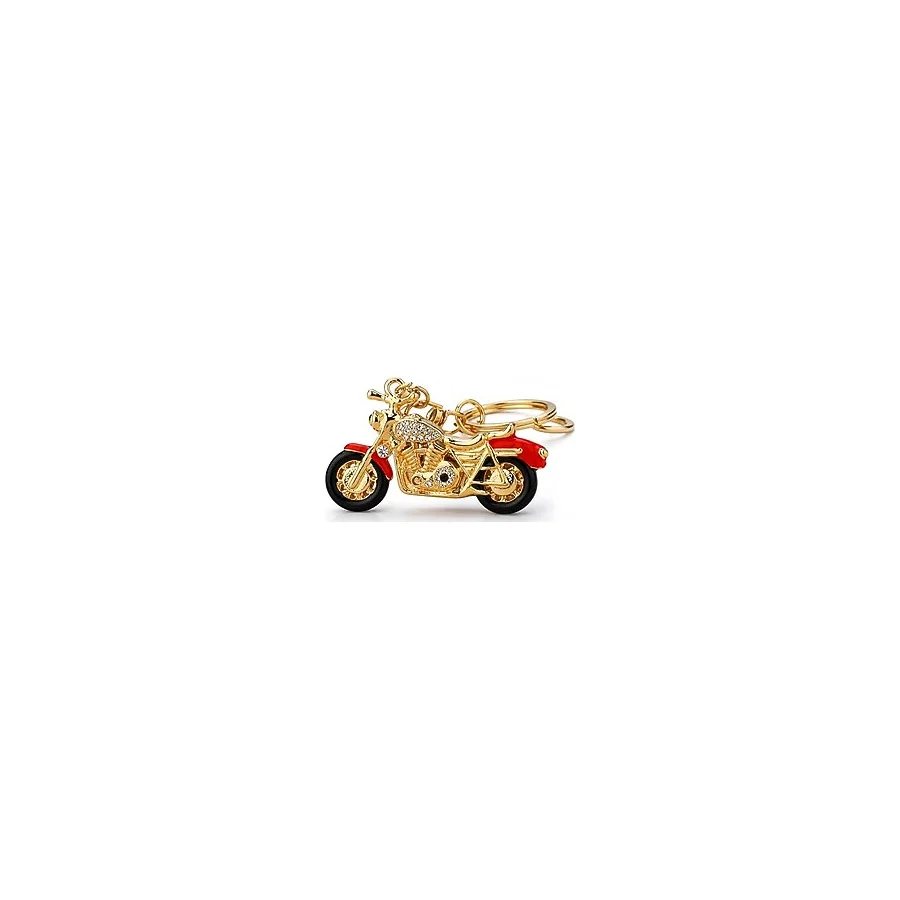 Kristal Taşlı Retro Motosiklet Anahtarlık, Altın Rengi, Çinko Alaşım, Moda Stil, Kadınlar için Şık Çanta Aksesuarı