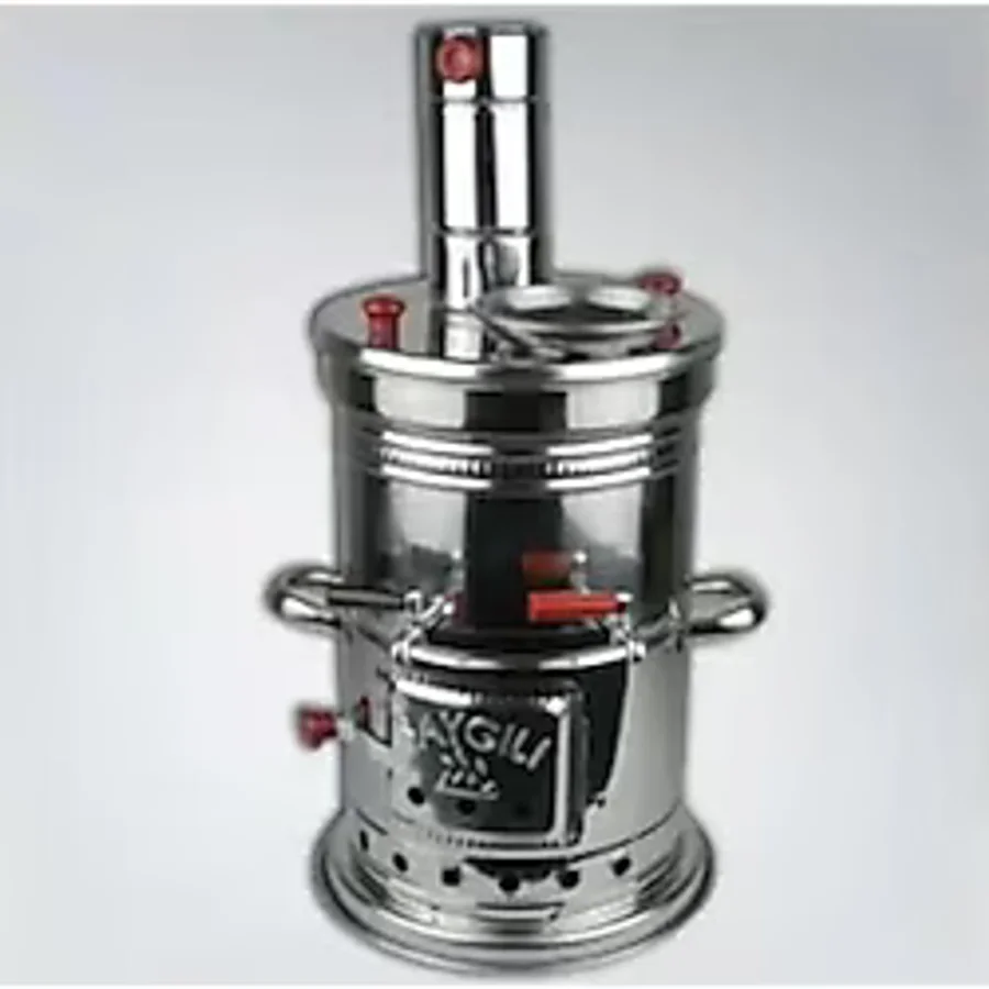Krom Odunlu Kömürlü 3.5 L Semaver Inox