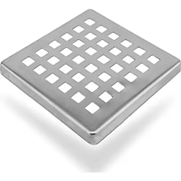 Krom Yer Süzgeci Kare Gider Kapağı 10cmx10cm Paslanmaz Çelik Banyo Duş Yer Sİfonu Izgaralı Kapak