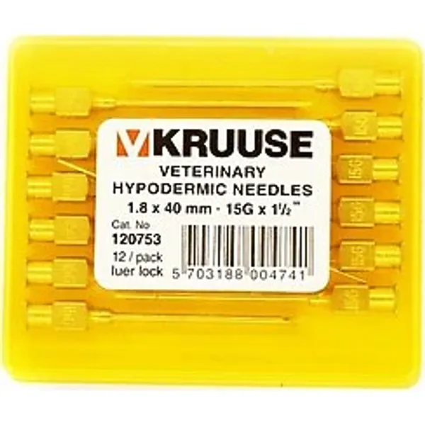 Kruuse-Vet Enjektör İğnesi (15Gx112) 1.8 X 40 Mm (12 Adet)