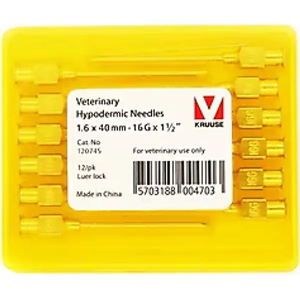 Kruuse-Vet Enjektör İğnesi (16Gx112) 1.6 X 40 Mm (12 Adet)