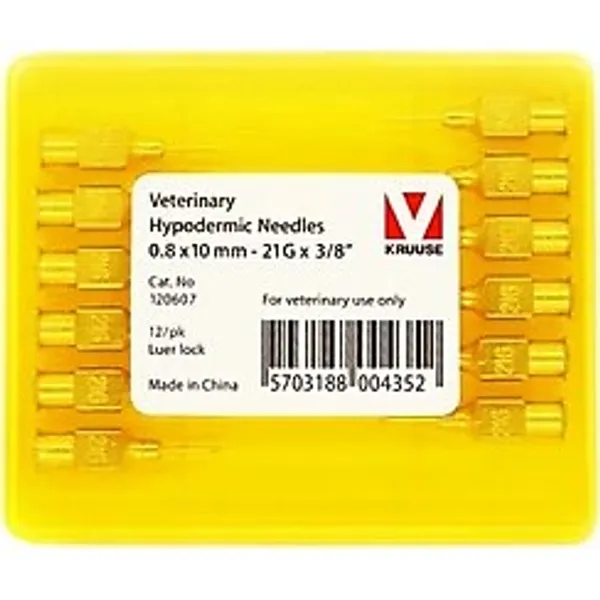 Kruuse-Vet Enjektör İğnesi (21Gx3/8) 0.8 X 10 Mm (12 Adet)