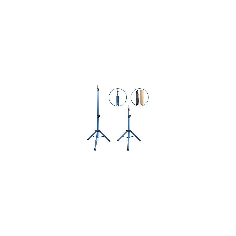 Kuaför Eğitim Mankeni İçin Metal Tripod - Mavi + Taşıma Çantası