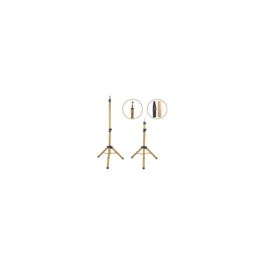 Kuaför Eğitim Mankeni İçin Metal Tripod - Simli Gold + Taşıma Çantası