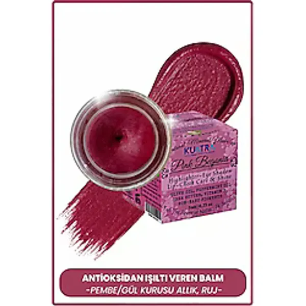 Kuatra Pink Begonia Doğal Içerikli Nemlendirici - Antioksidan Işıltı Veren Balm (Ruj - Allık - Göz