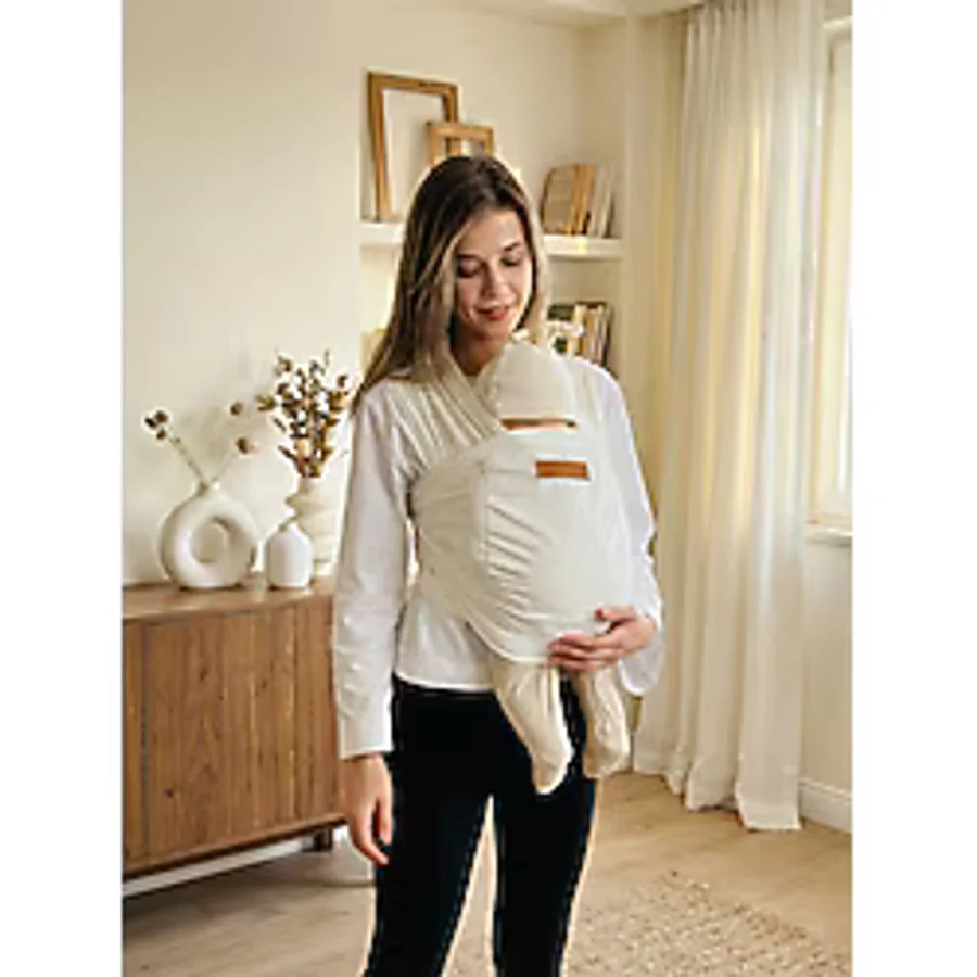 kubbe Yeni Nesil Ergonomik Bebek Taşıma Şalı - Ön Cepli Taşıma Torbalı Esnek Sling - İnce Ve Hafif